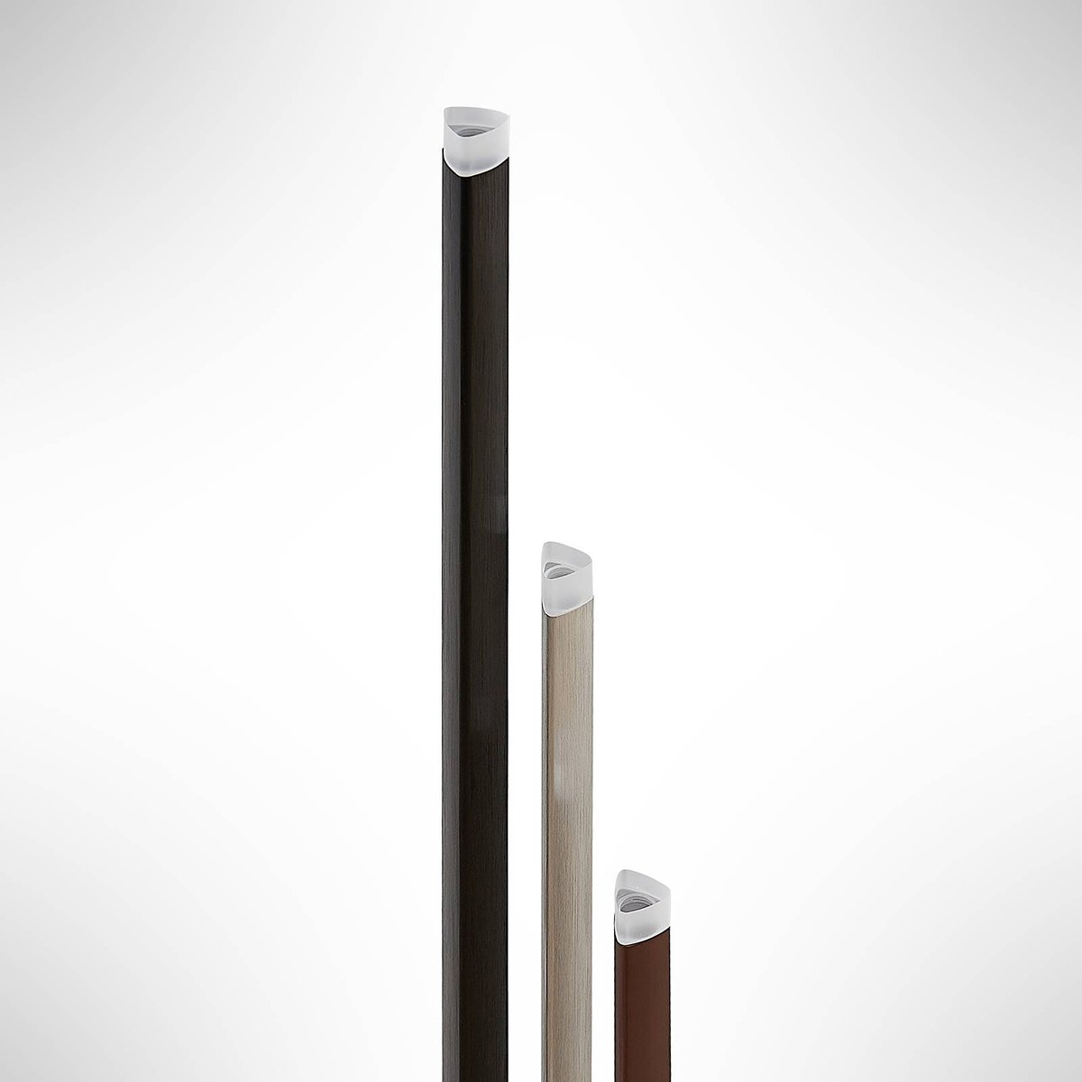 Lampadaire en métal moderneLED, Stoika noir, aluminium, brun café, LUCANDE