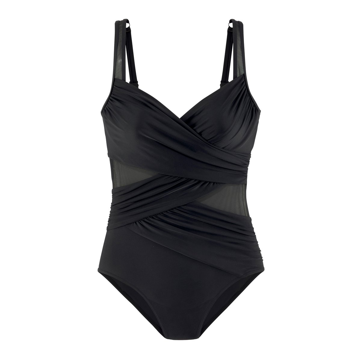 Maillot de bain une pièce croisé Molly noir, LASCANA