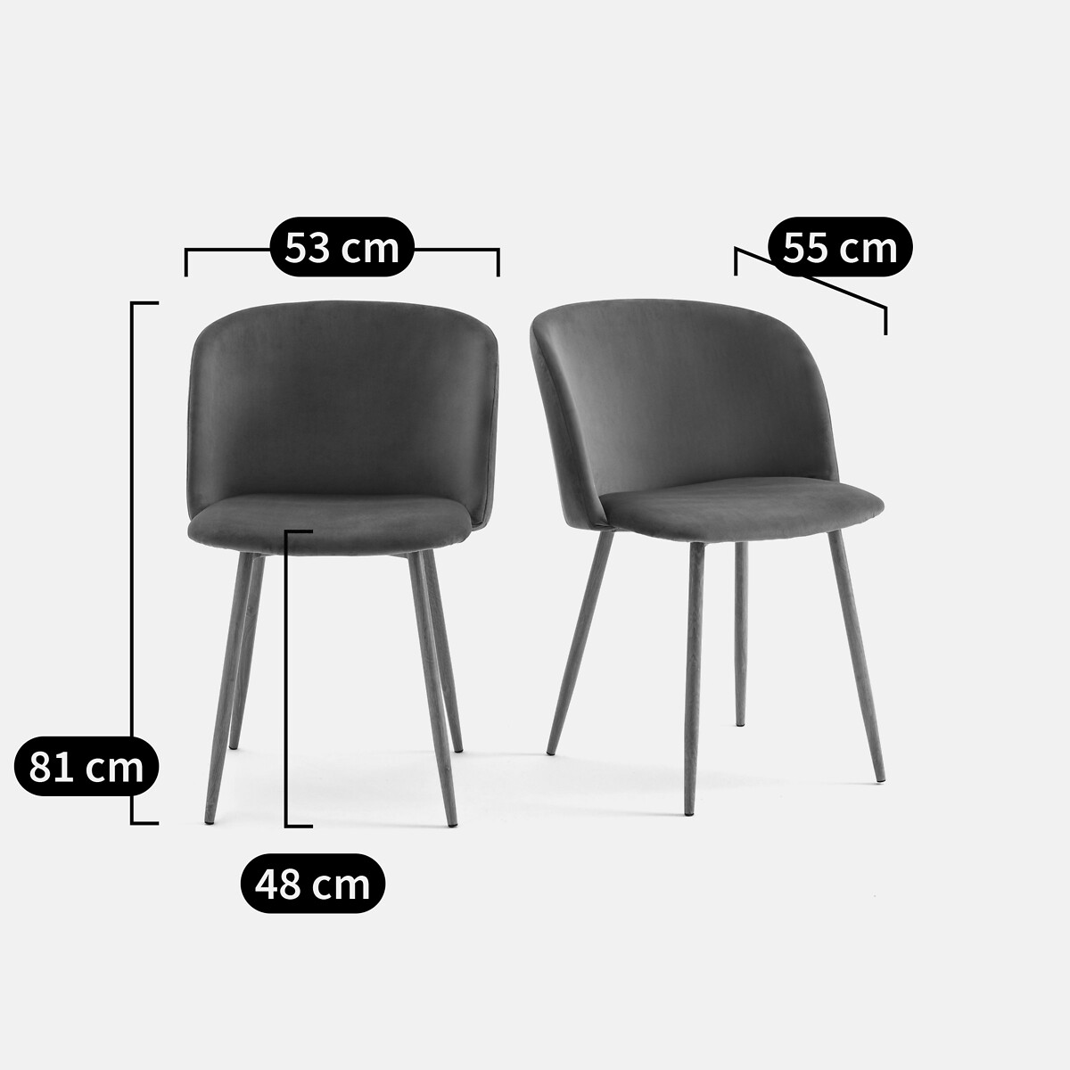 Lote de 2 sillas de mesa Lavergne beige              , LA REDOUTE INTERIEURS