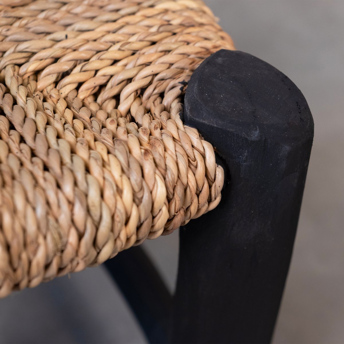 Tabouret marocain noir en bois -  LOJI noir, HOME MAISON