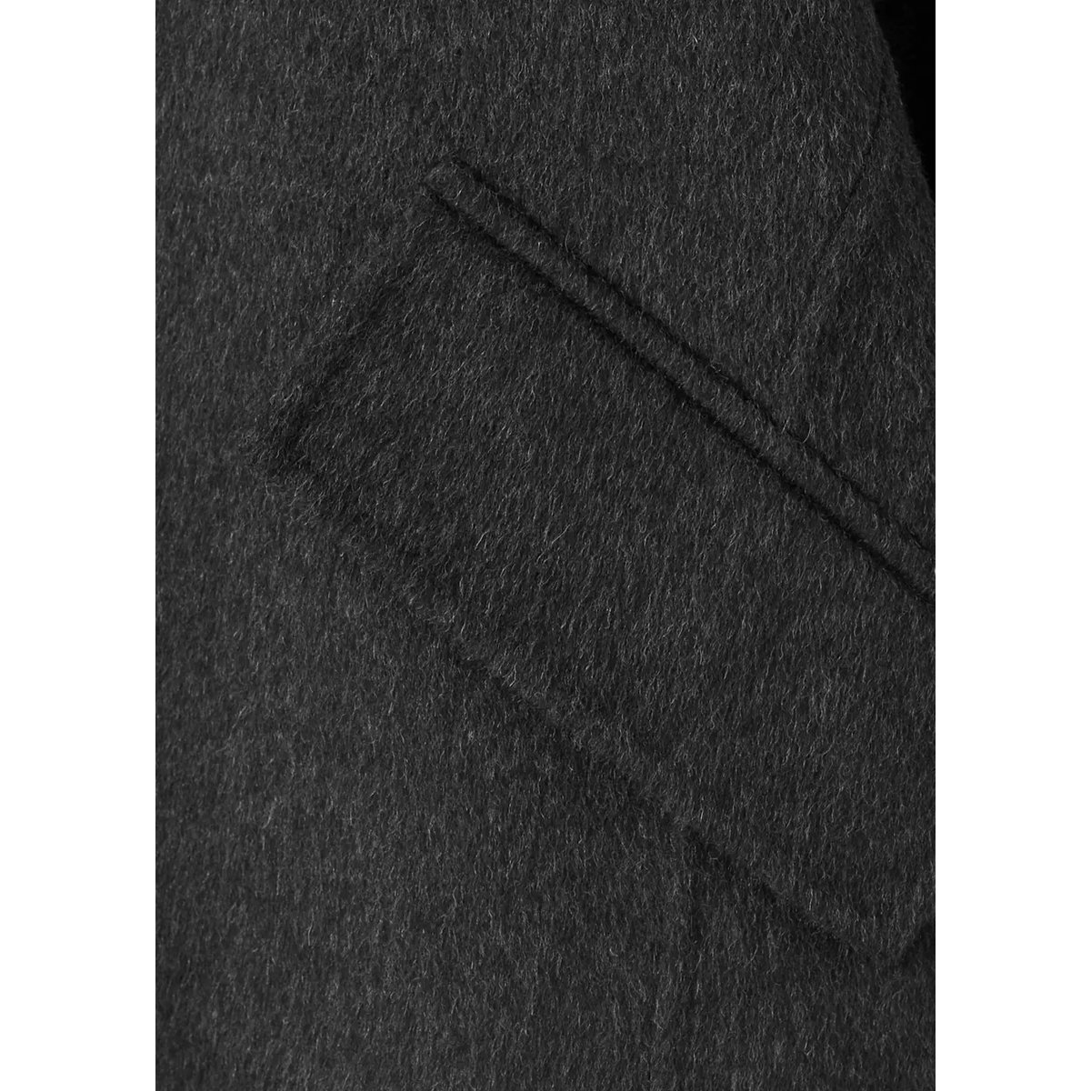 Veste laine col cheminée gris chiné foncé, MANGO
