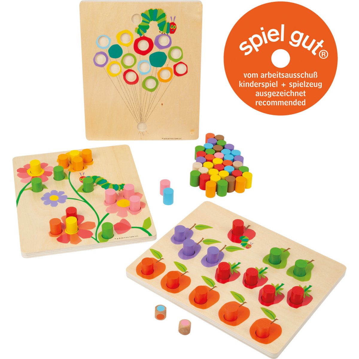 Jeu de couleurs La chenille qui fait des trous beige, SMALL FOOT COMPANY
