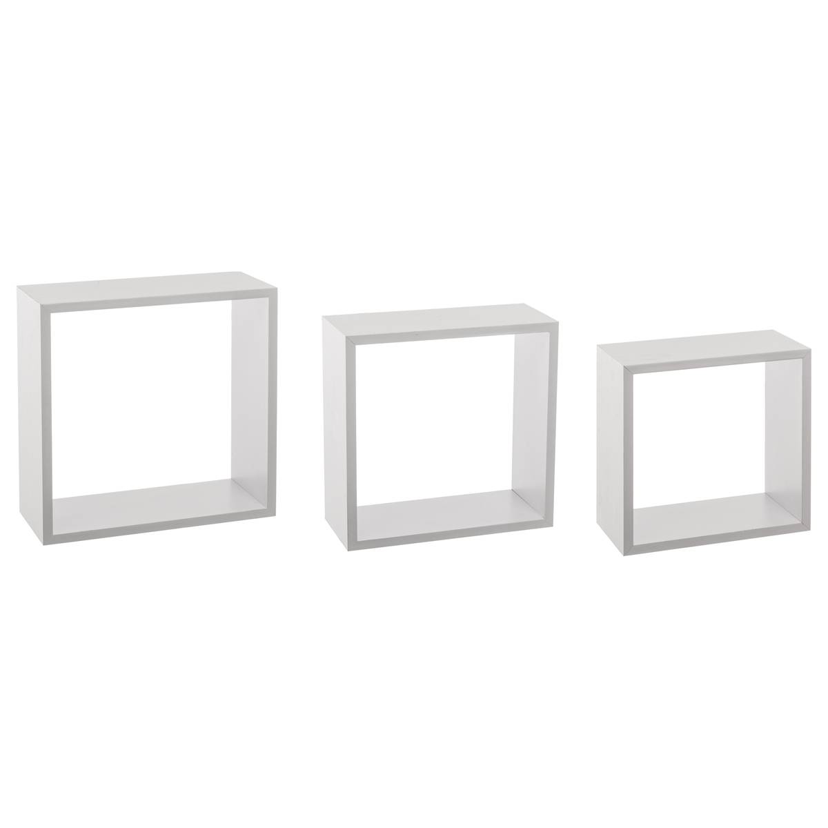 Lot de 3 grandes étagères murales cube FIXY blanc, 5FIVE SIMPLY SMART