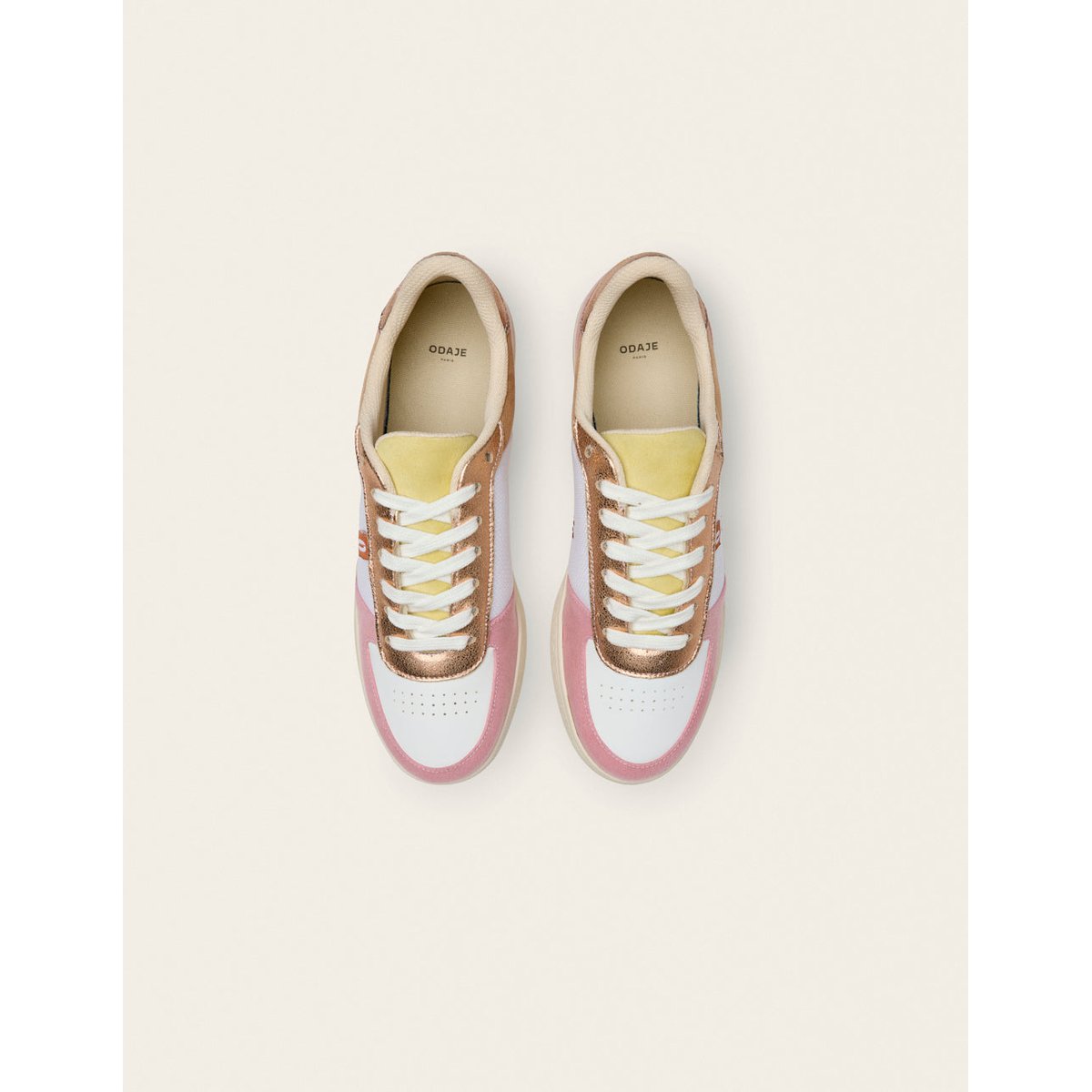 Baskets basses MARIE rose blanc, ODAJE