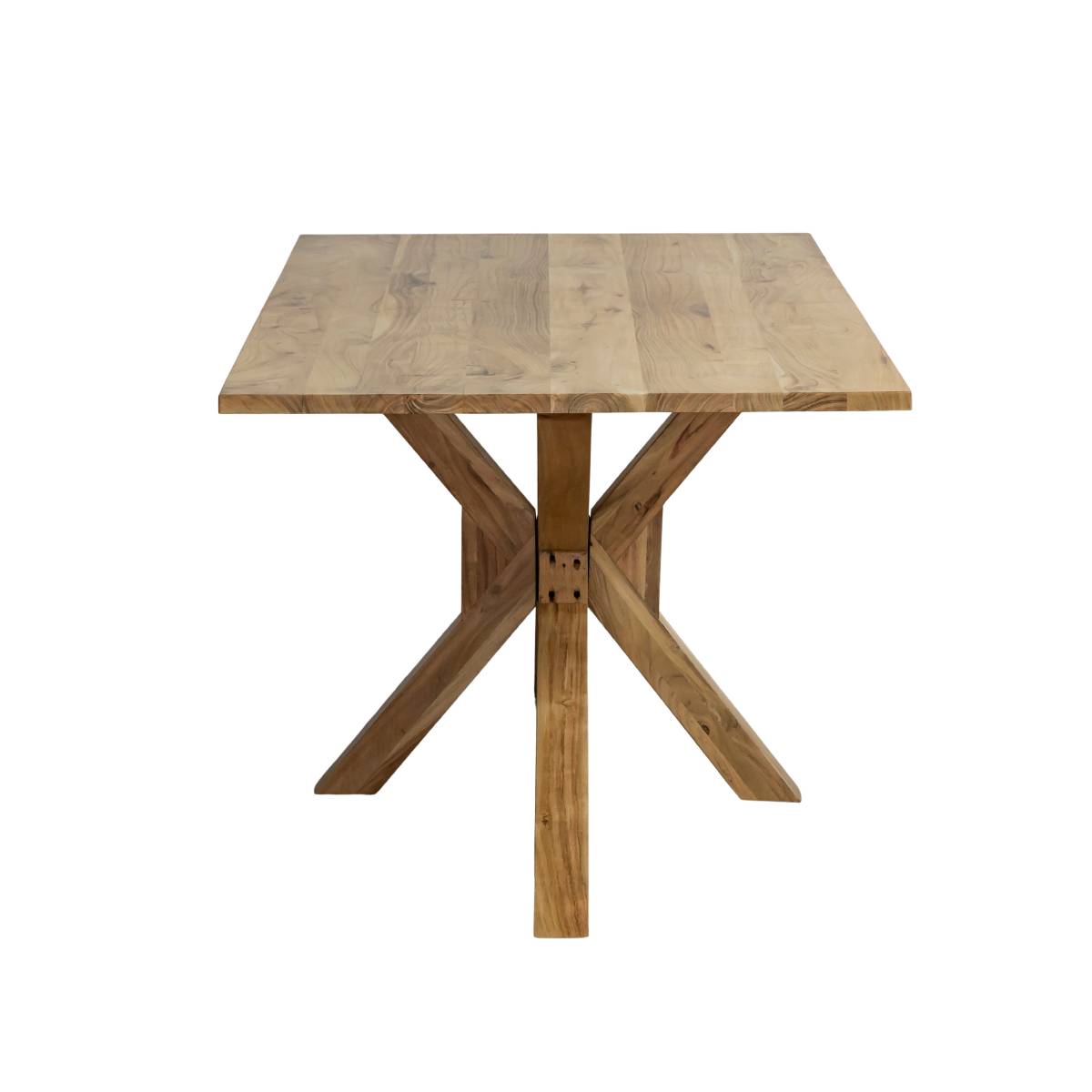 Table à manger en bois d'acacia IZEL bois clair, MADE IN MEUBLES