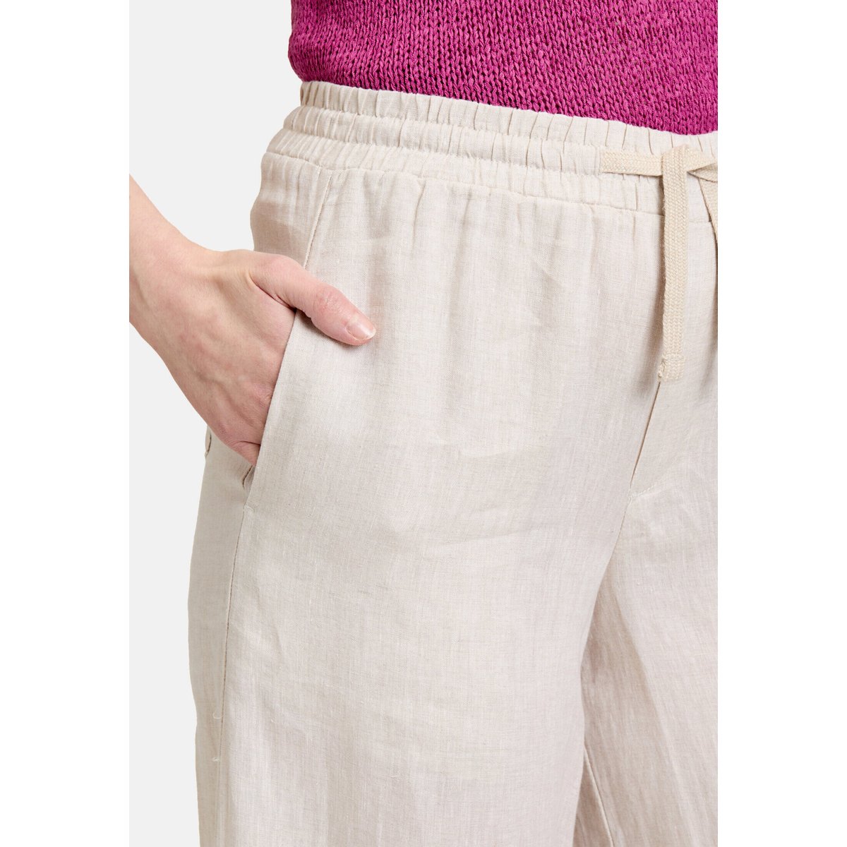Pantalon en lin à poches nature/cream, CARTOON