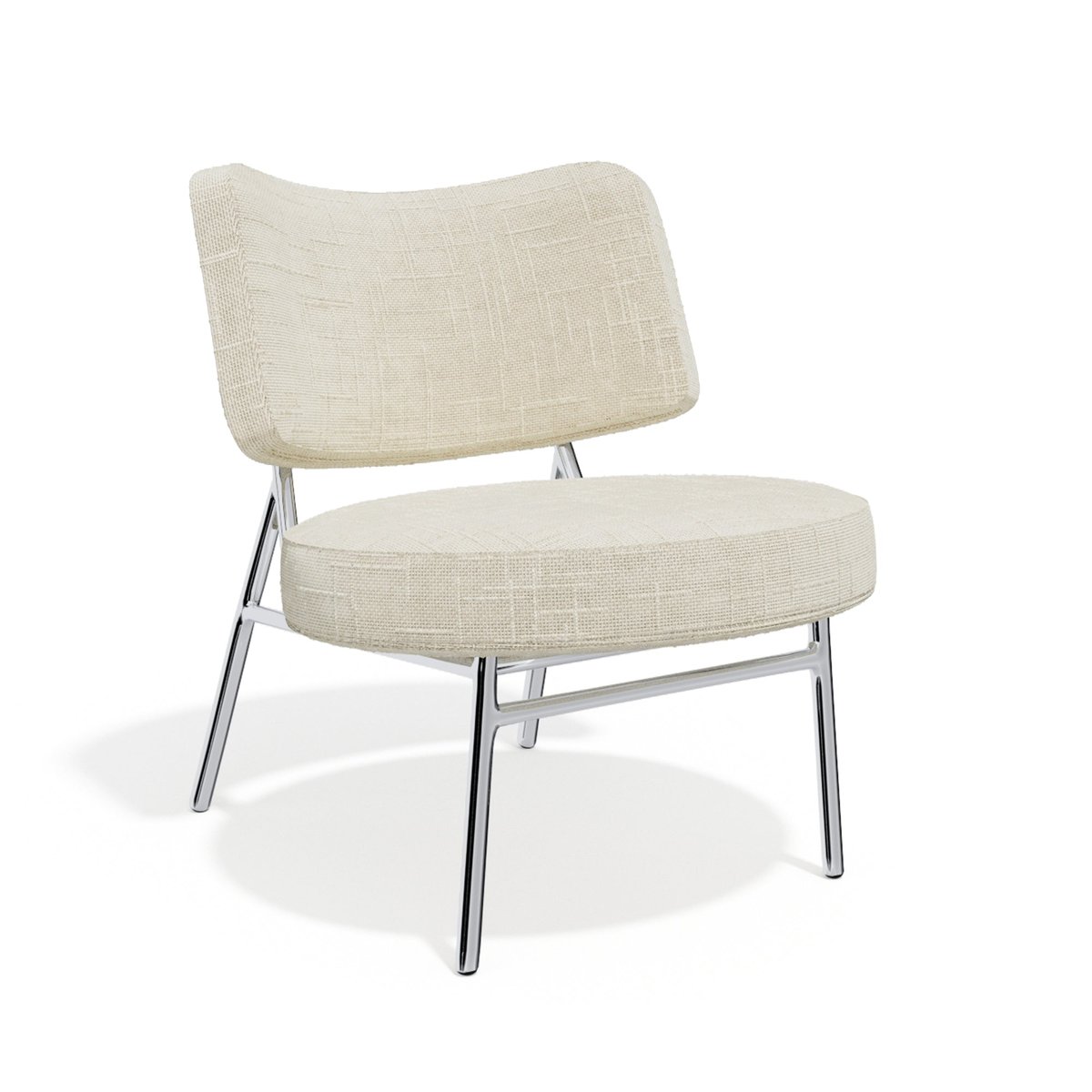 Fauteuil de salon en velours tramé IGGY crème, SIA HOME