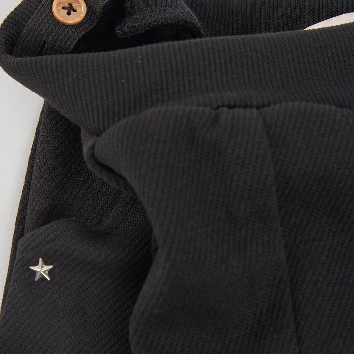 Pantalon fille en maille avec étoiles noir, BOBOLI