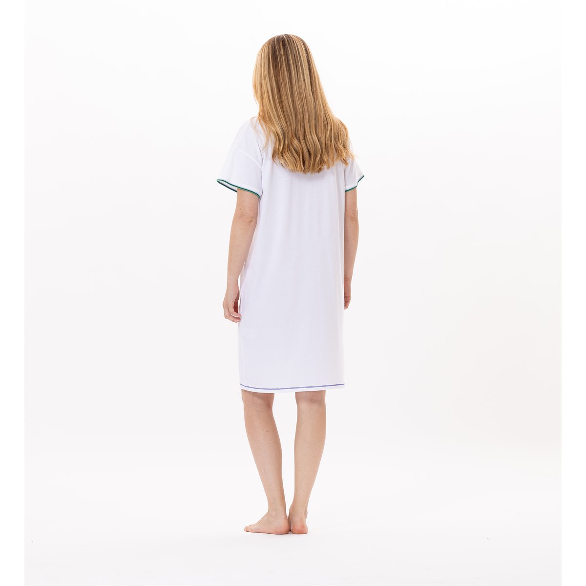 Chemise de nuit en coton VALENSOLE 901 blanc, LE CHAT