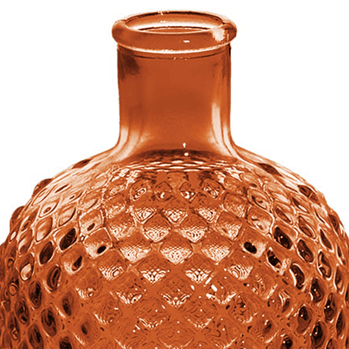 Vase en verre recyclé h 22 cm DIAMOND brique, SENSEI MAISON