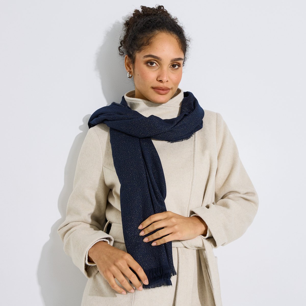 Echarpe unie bleu marine, GRAIN DE MALICE
