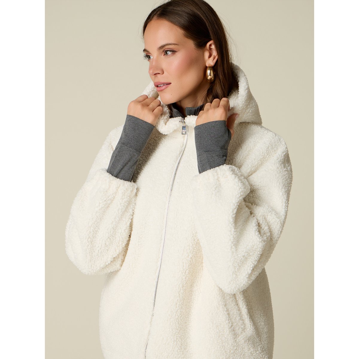 Sweat oversize effet borg blanc, OLTRE