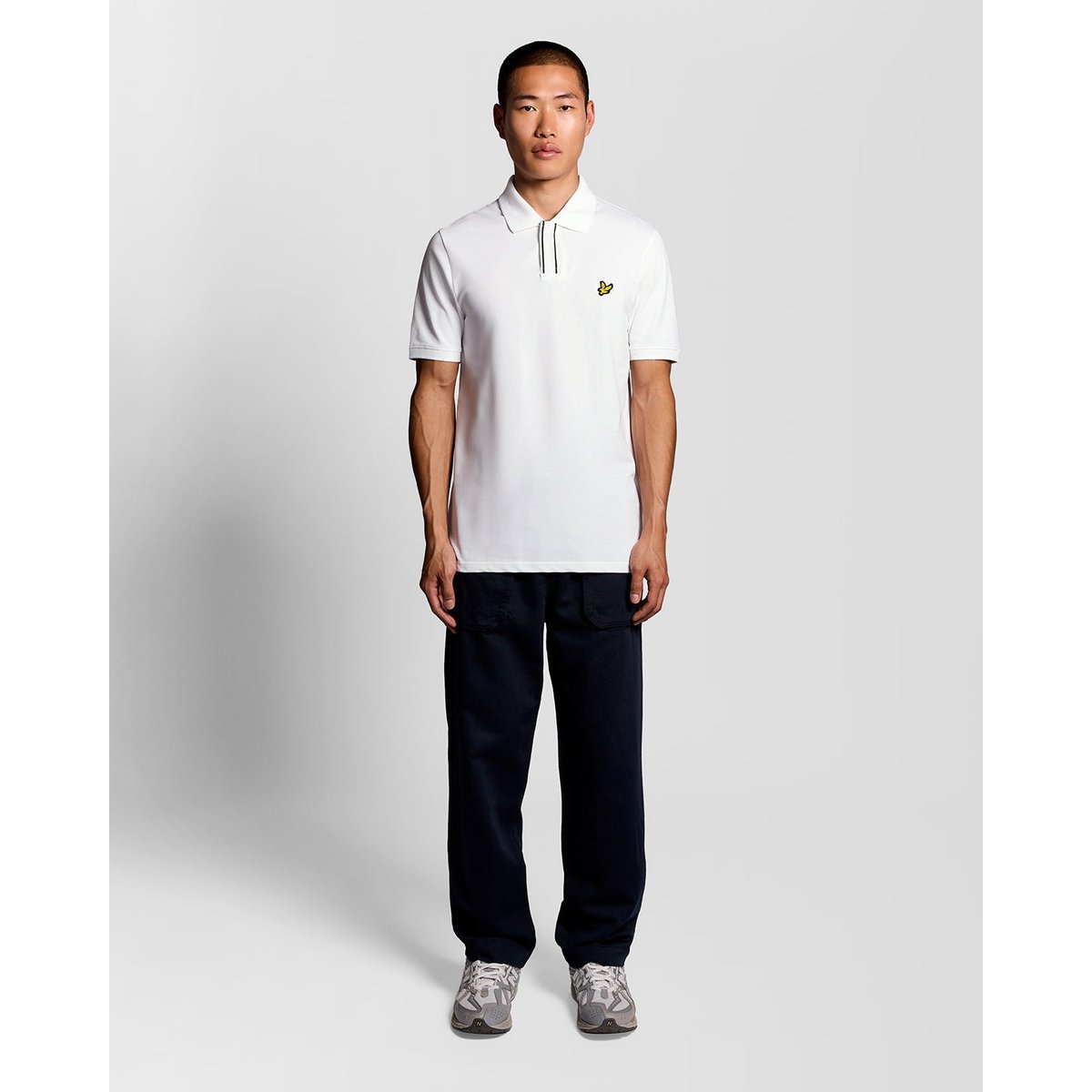 Polo patte à liserés contrastés blanc, LYLE & SCOTT