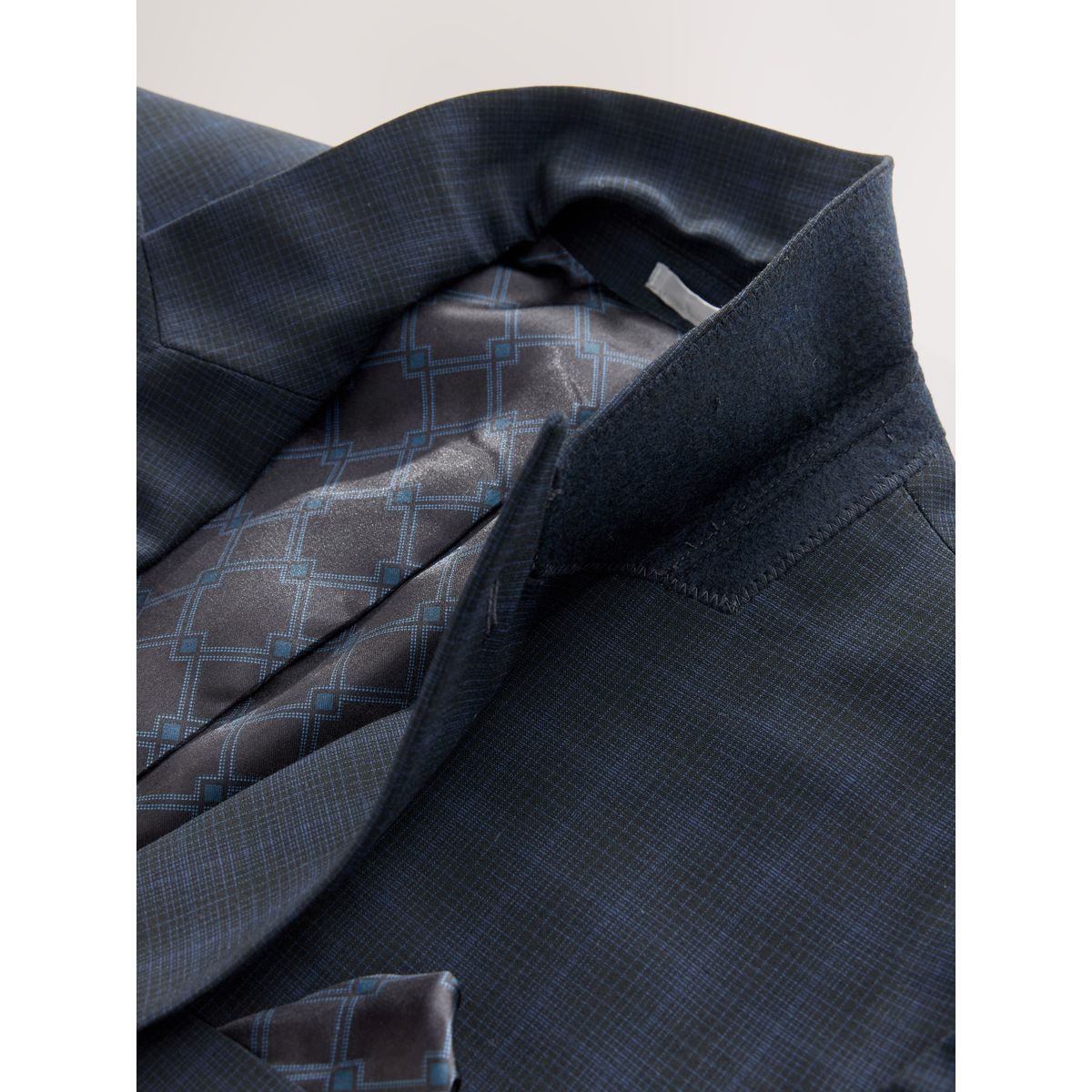 Veste de costume slim à carreaux bleu marine, NEXT
