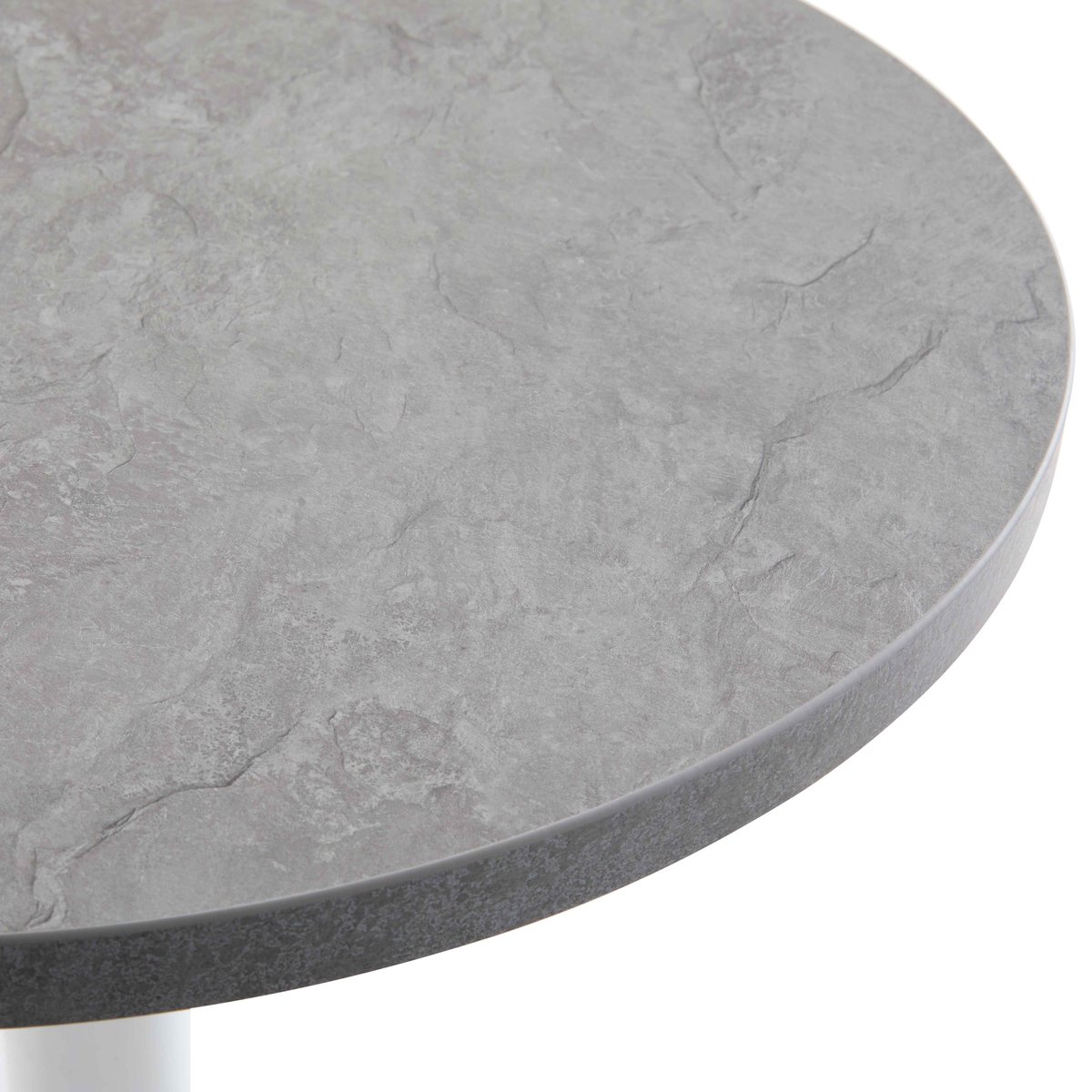 Table haute ronde 60 cm en aggloméré avec revêtement mélaminé, RIVOLI couleur : noir - béton gris clair, OVIALA