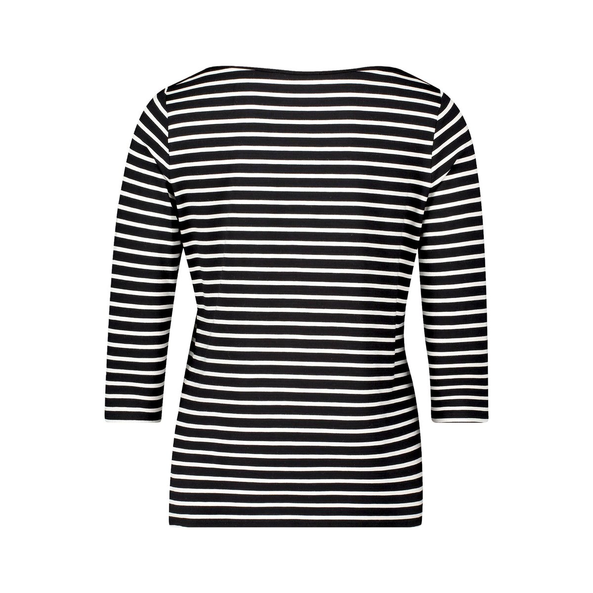 T-shirt à rainures à encolure bateau noir/beige, BETTY BARCLAY