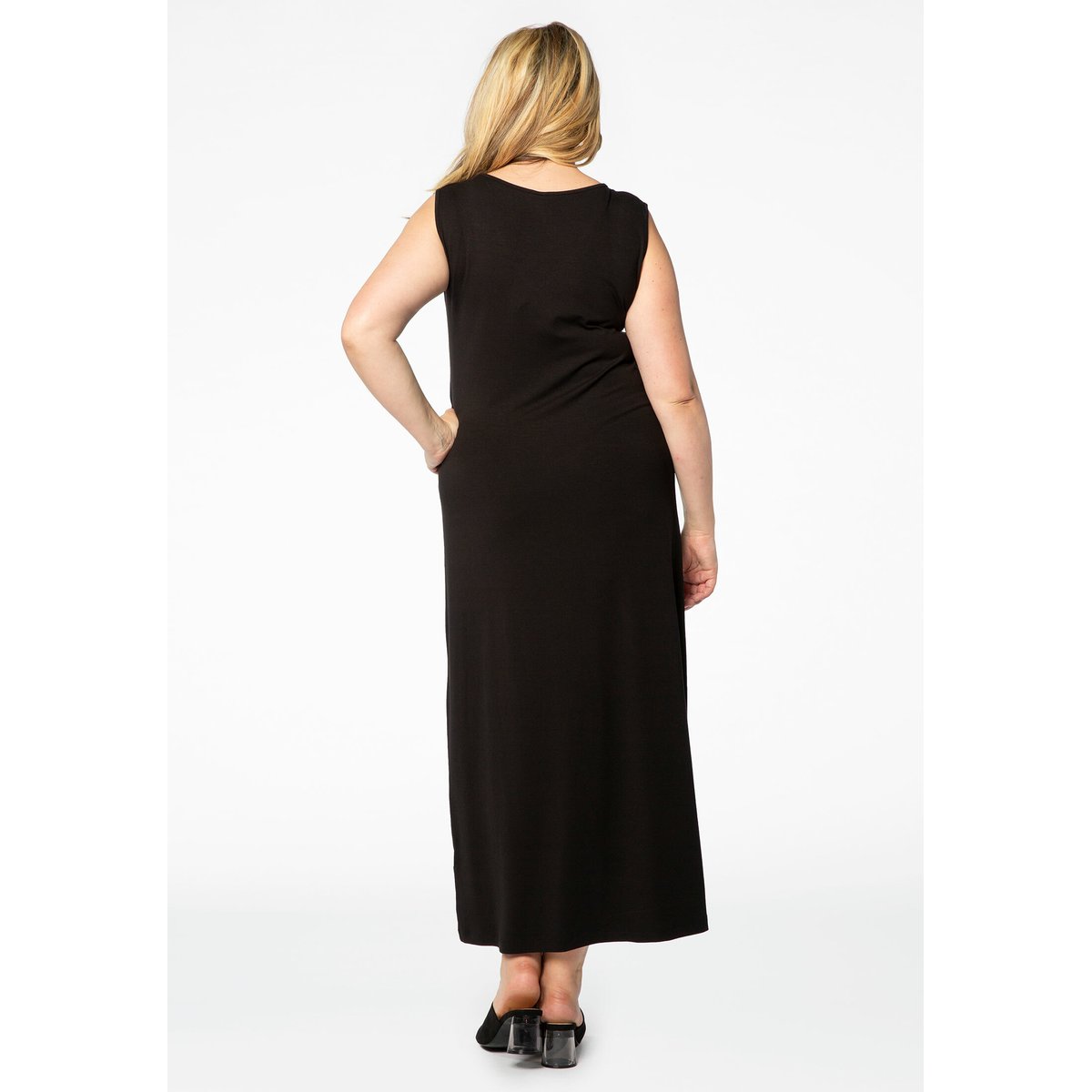 Robe maxi avec v-cou noir, YOEK