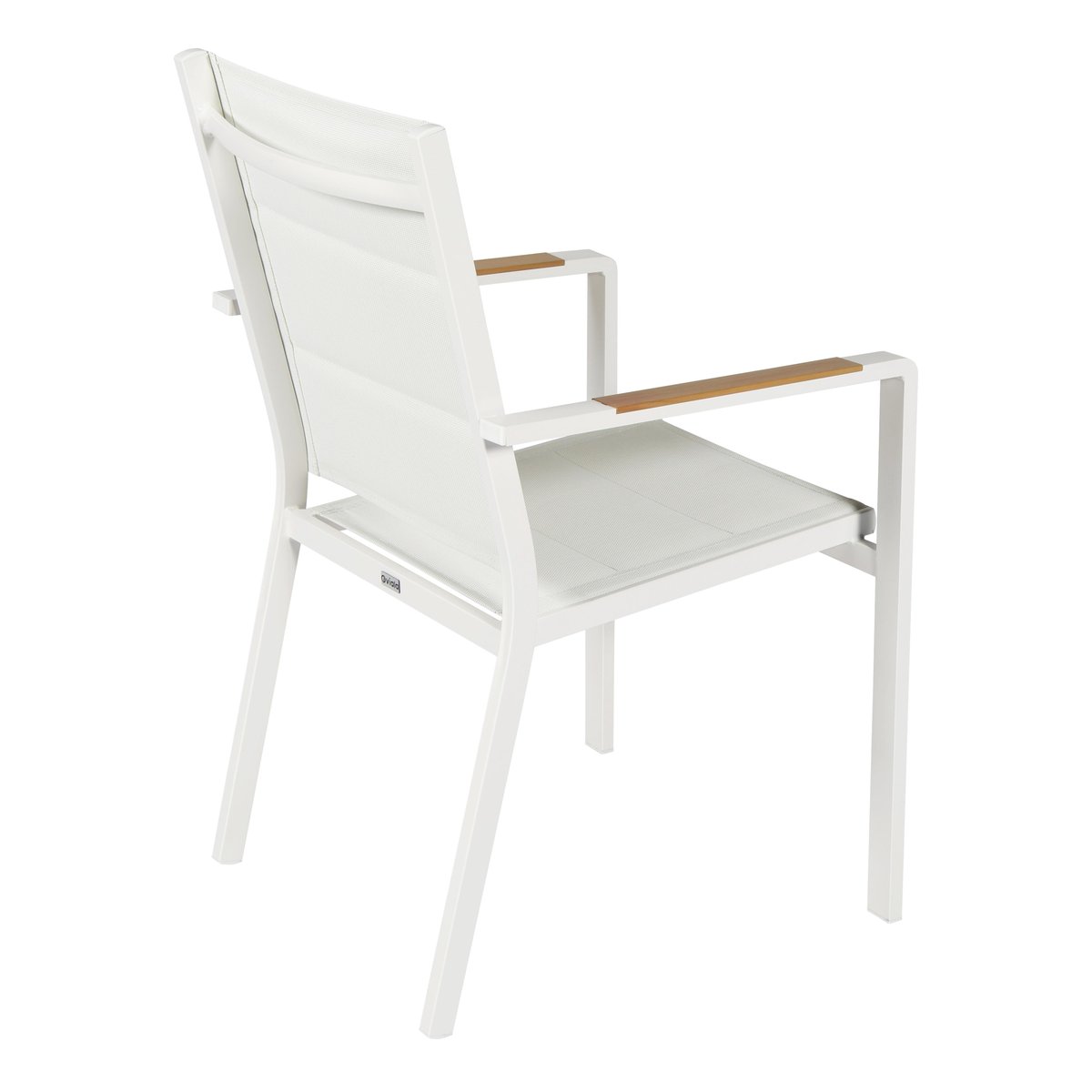 Chaise de jardin en aluminium et textilène avec accoudoirs - Lot de 2, CIOTAT blanc, OVIALA
