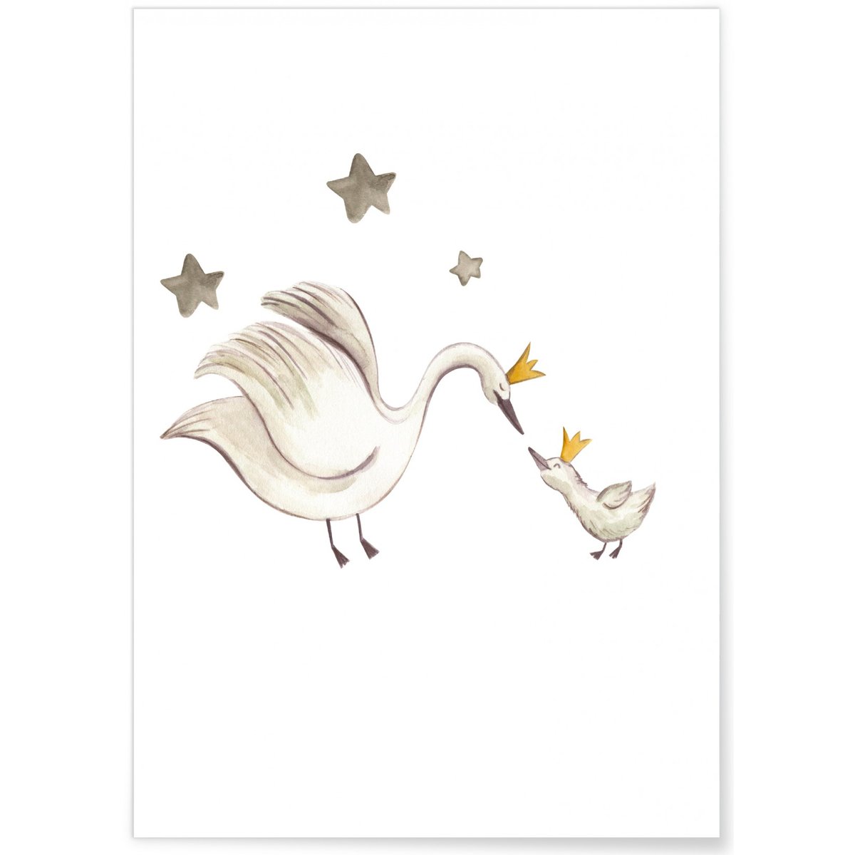 Affiche Enfant Cygnes blanc, L'AFFICHERIE