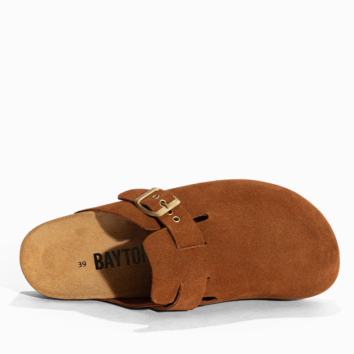 Mule en cuir suédé MILKY camel, BAYTON