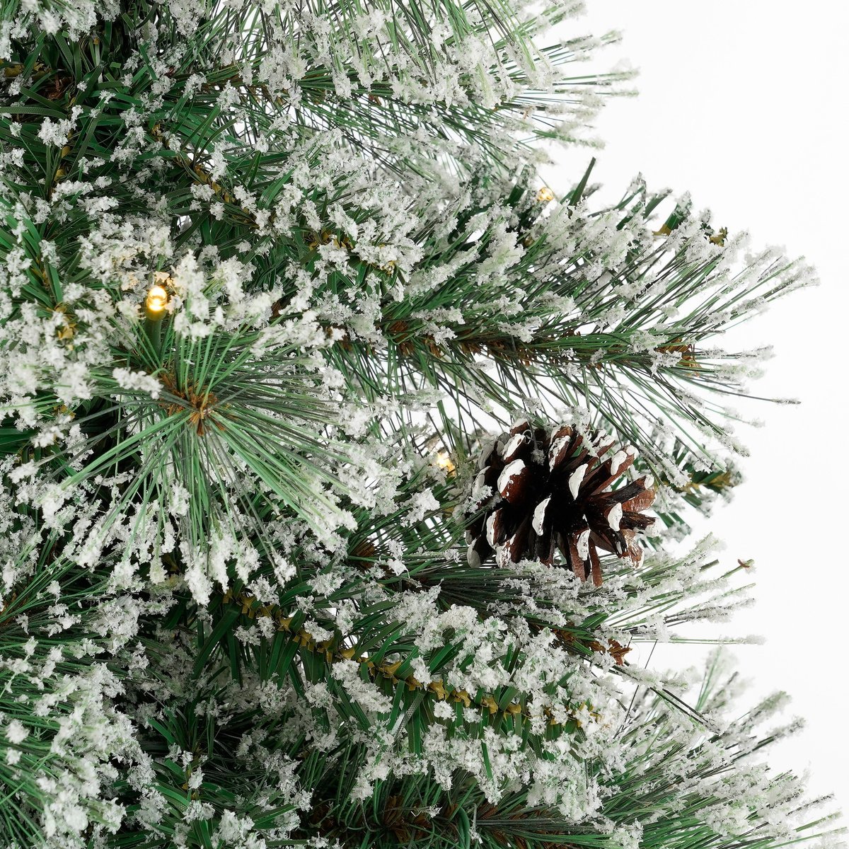 Sapin de Noël artificiel enneigé avec LED H120 cm VANDANS blanc chaud, BLACK BOX TREES