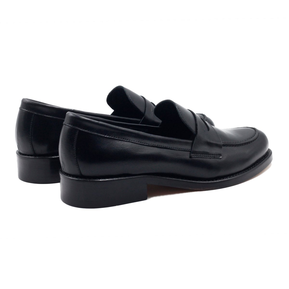 Mocassins cuir lisse noir, JULES & JENN