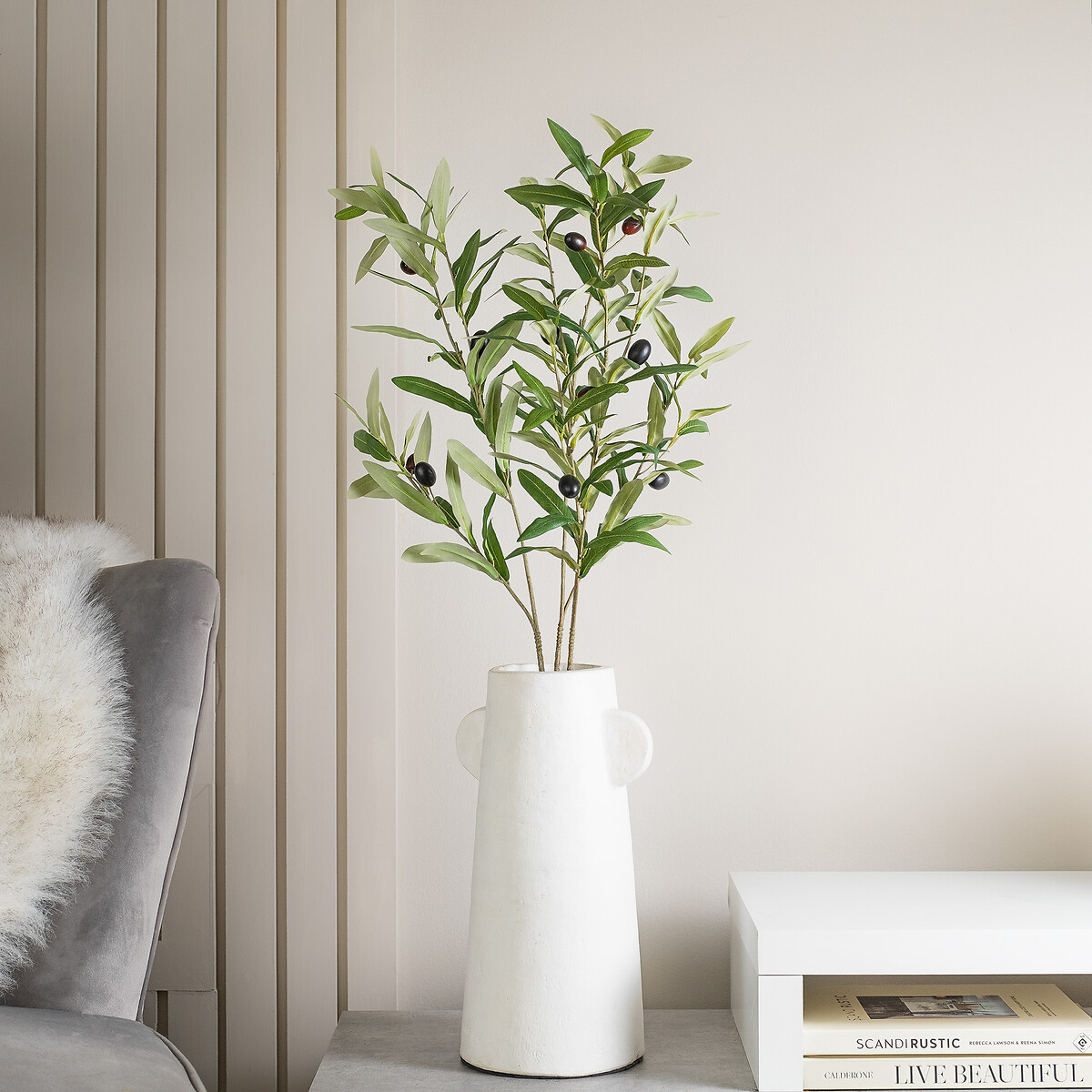 86cm Pack of 3 Artificial Olive Branch Stem green, SO'HOME
