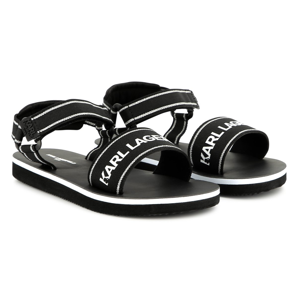 Sandales avec fermeture par bandes auto aggripante black, KARL LAGERFELD KIDS