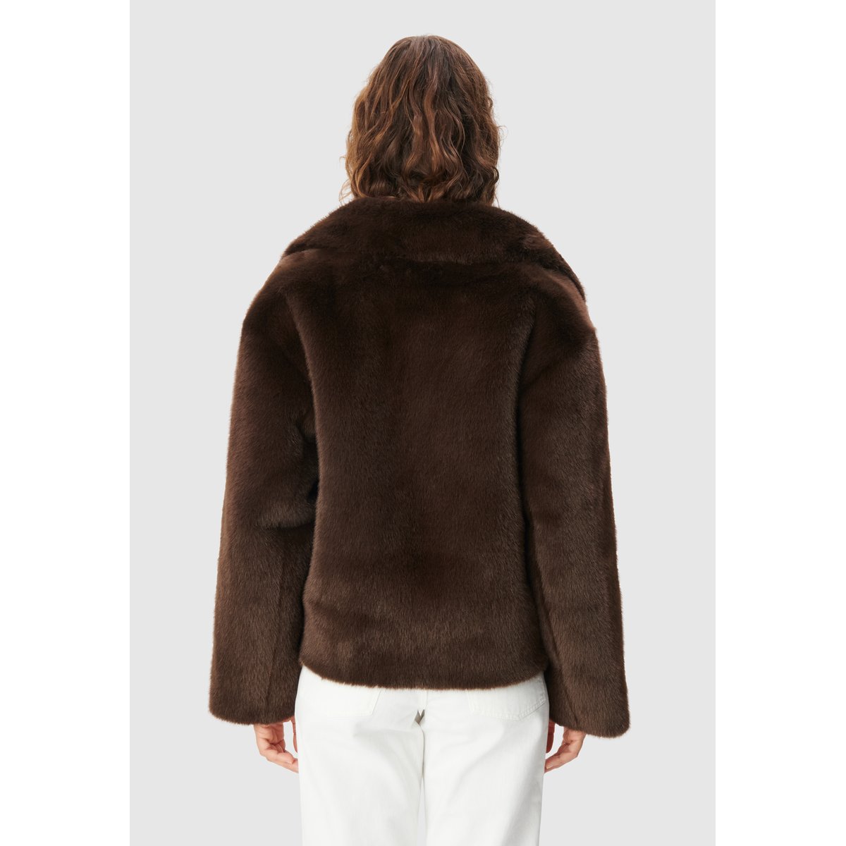 Manteau court maxi col marron foncé, IKKS