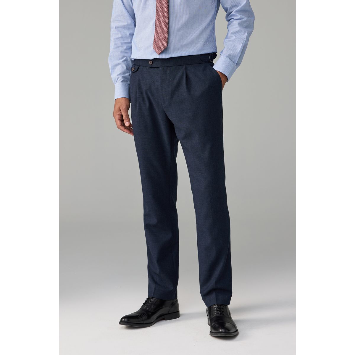 Pantalon avec réglage latéral bleu marine, NEXT