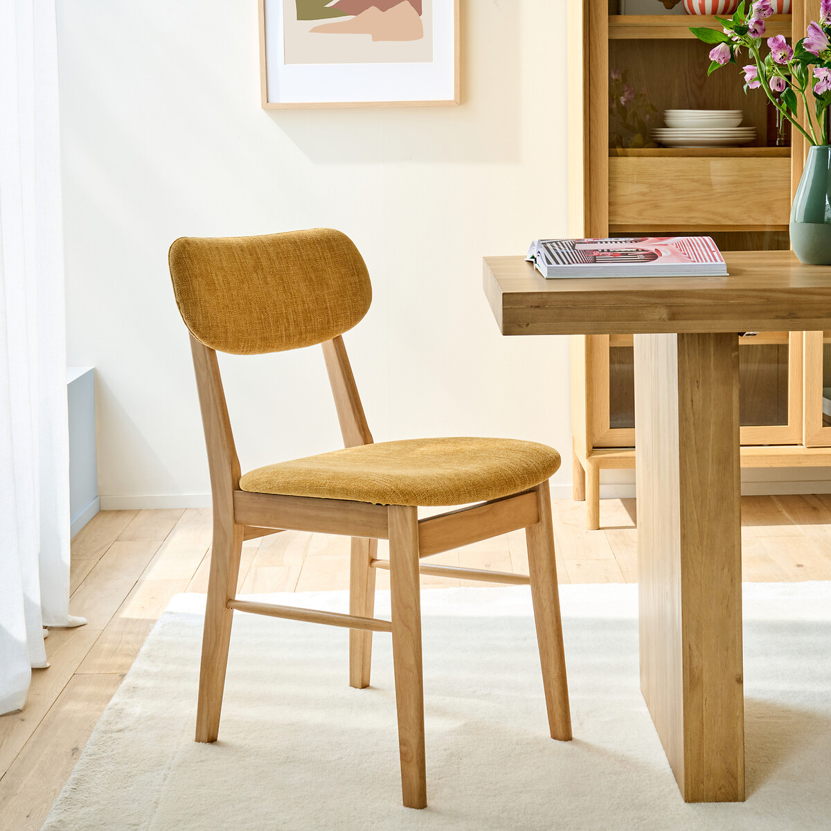 Chaise vintage, Selyn jaune, LA REDOUTE INTERIEURS