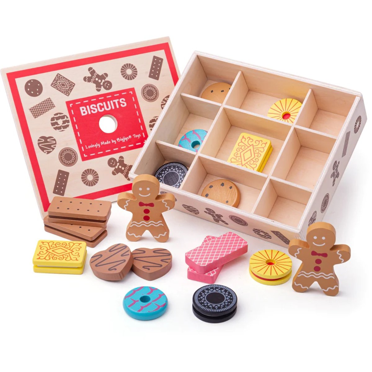 Boîte à biscuits en bois beige, BIGJIGS