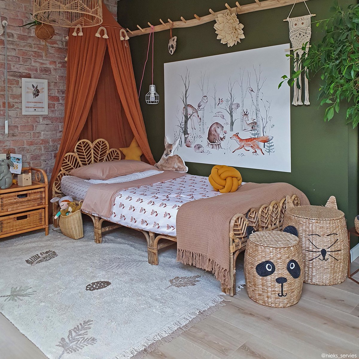 Tapis Rectangulaire en coton Forêt de pins COTTON WOODS beige, LORENA CANALS