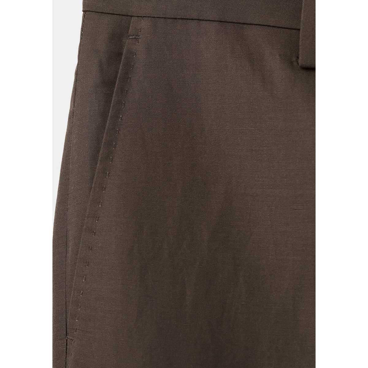 Pantalon de tailleur en mélange de lyocell et lin marron, MANGO MAN