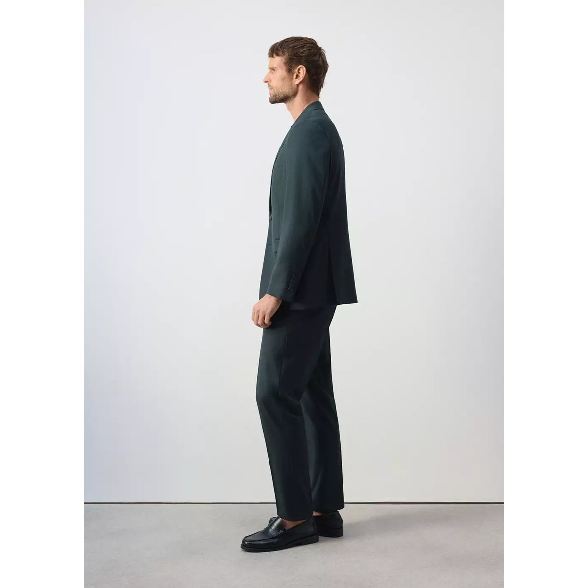Pantalon costume Turín 100 % laine vert foncé, MANGO MAN
