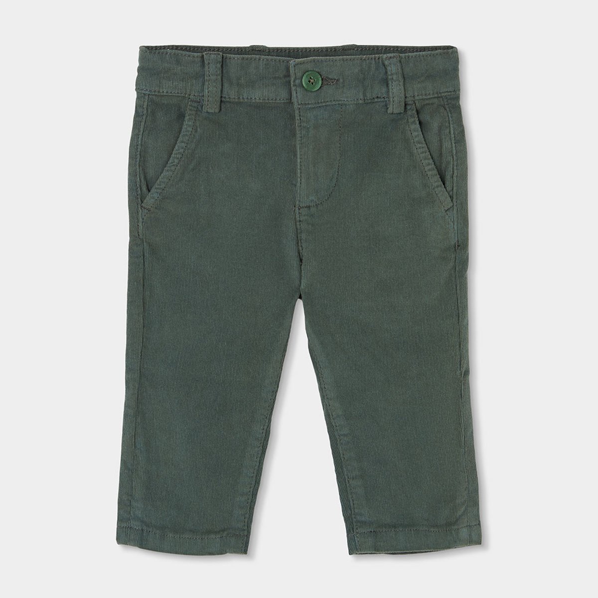 Pantalon garçon en velours côtelé fin vert, BOBOLI