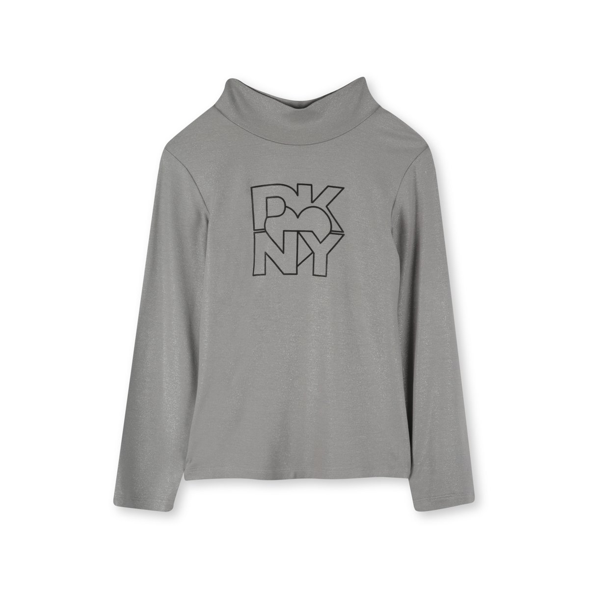 T-shirt a collo alto silver, DKNY
