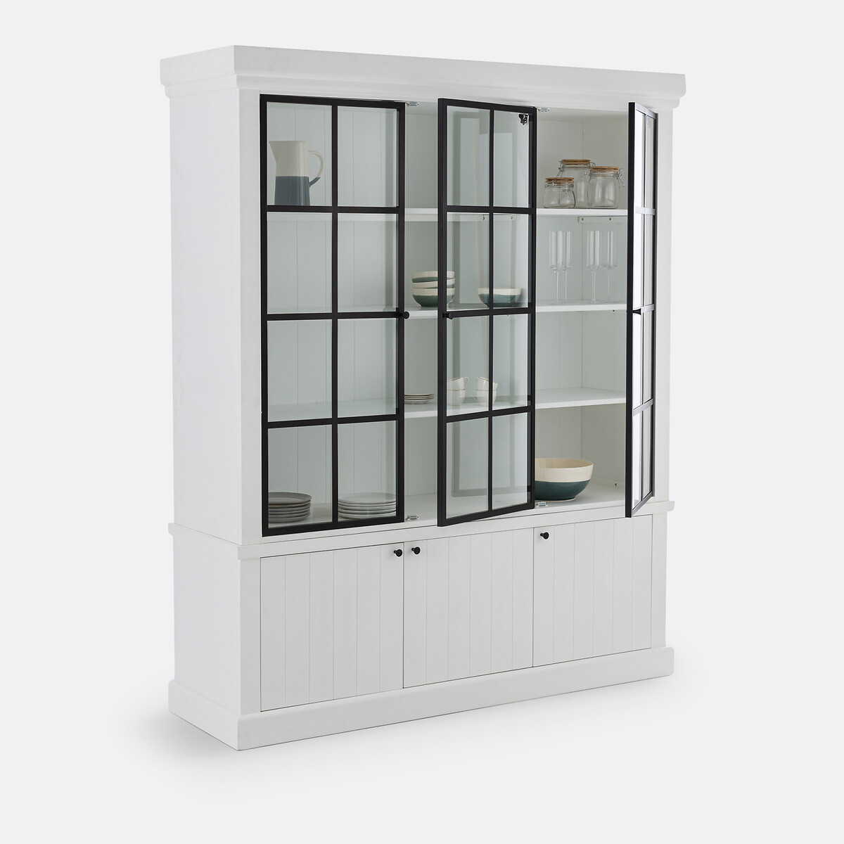 Vaisselier en pin massif et MDF, XINIA blanc, LA REDOUTE INTERIEURS