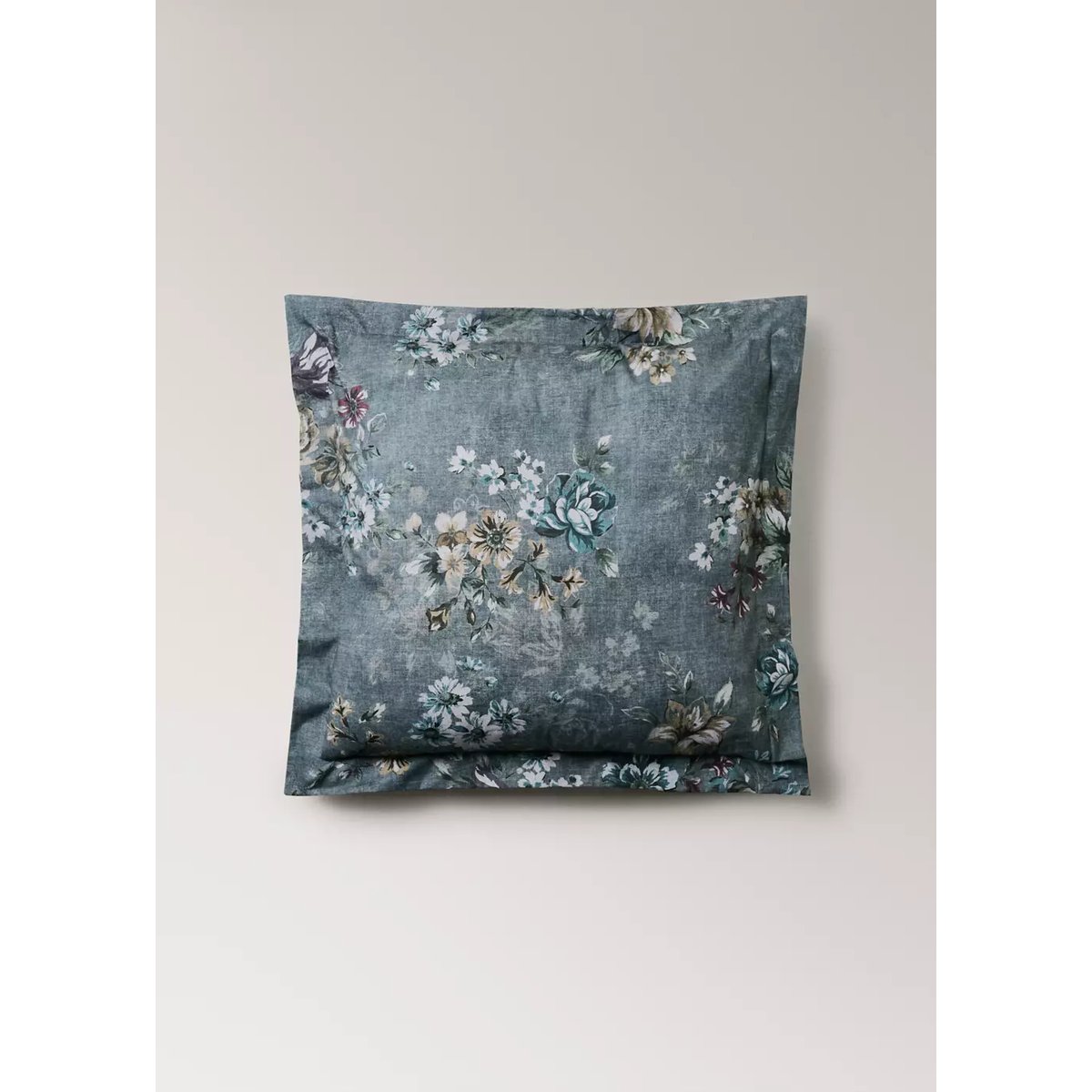 Lot de 2 taies d’oreiller 100 % coton floral, 60 x 60 vert forêt, MANGO HOME