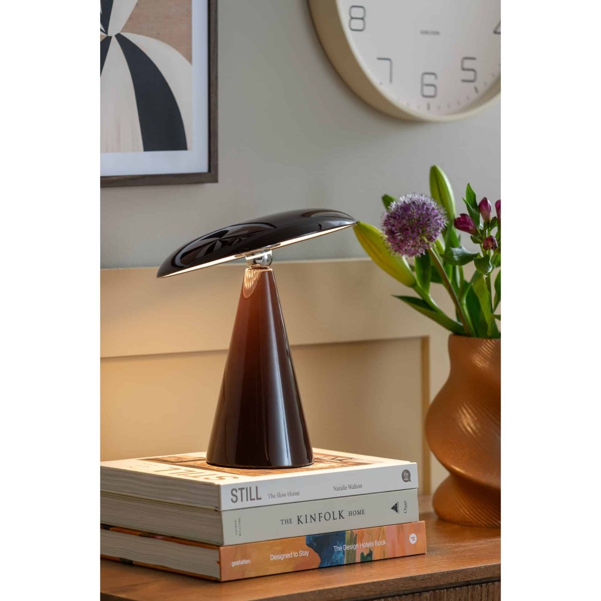 Lampe De Table Mélamine PHOEBE brun foncé, LEITMOTIV