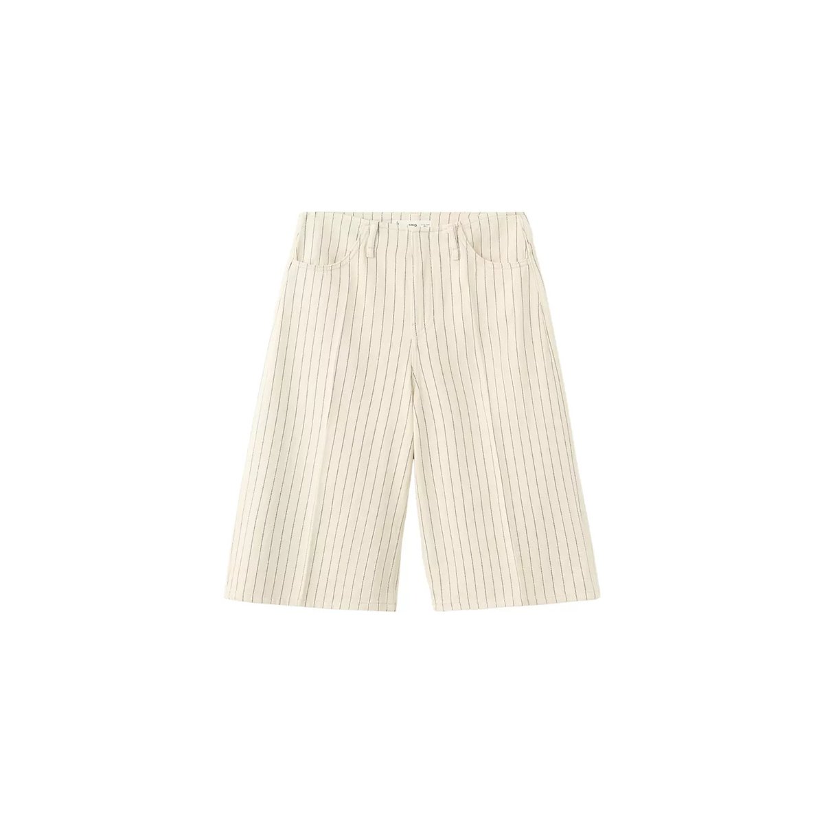 Bermudas jorts à rayures taille mi-haute vanille, MANGO