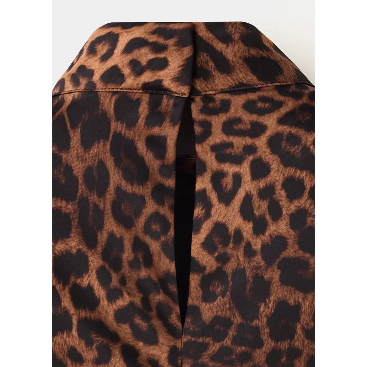 Robe léopard à col cheminée marron, MANGO