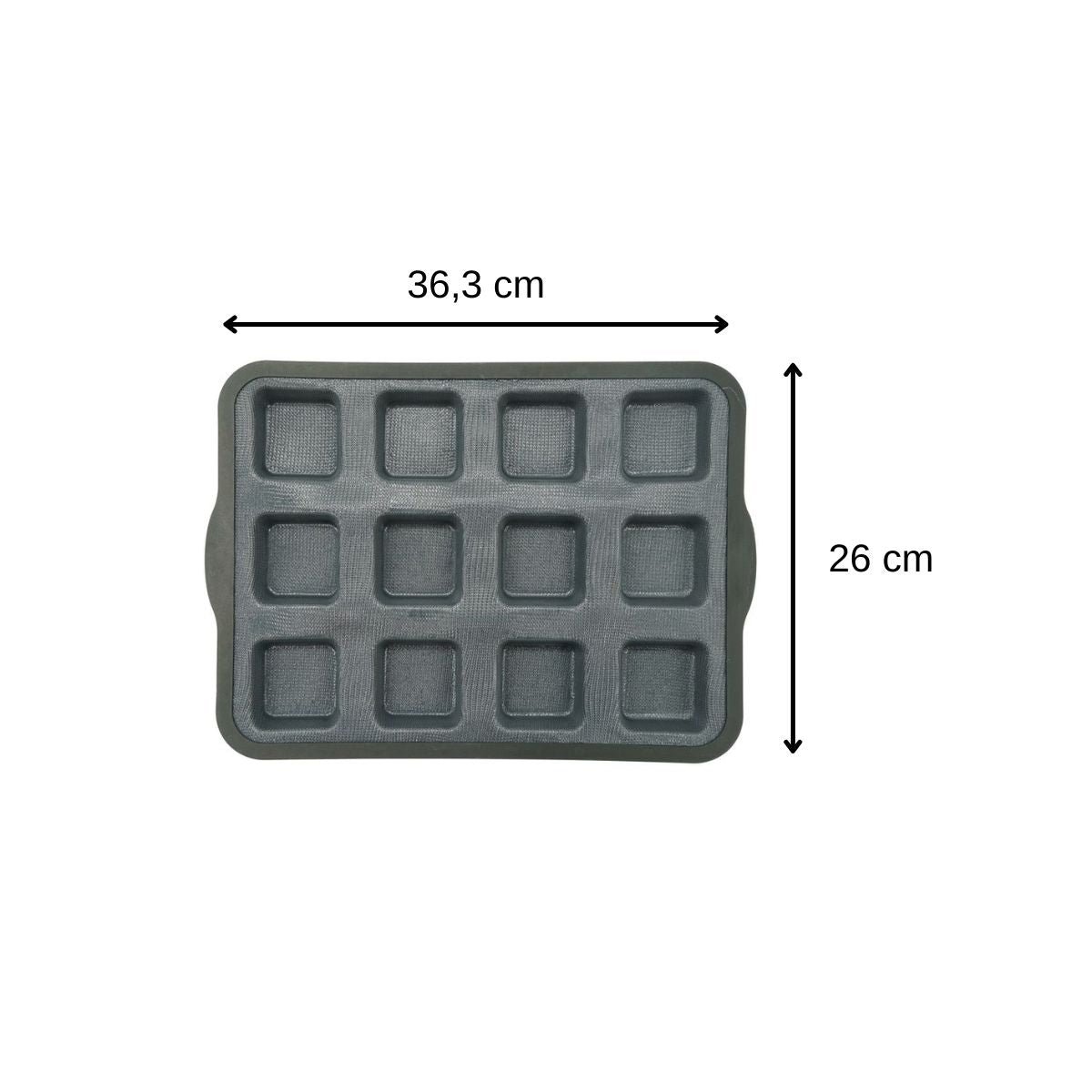 Moule à gâteaux 12 carrés noir, ZENKER
