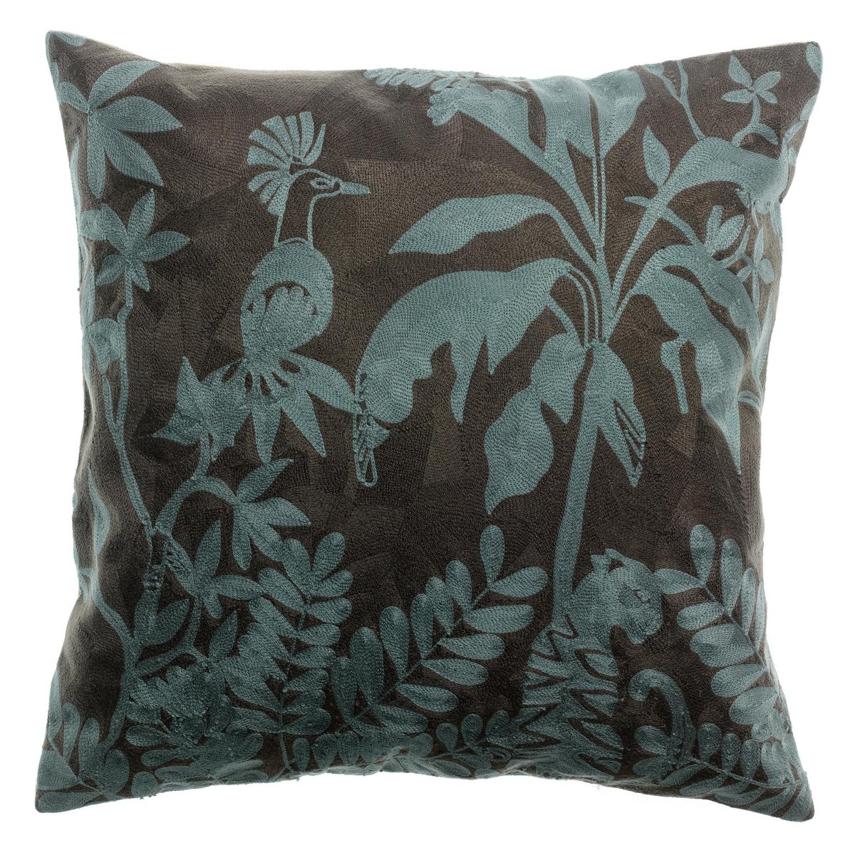 Coussin brodé Raki carbone, VIVARAISE