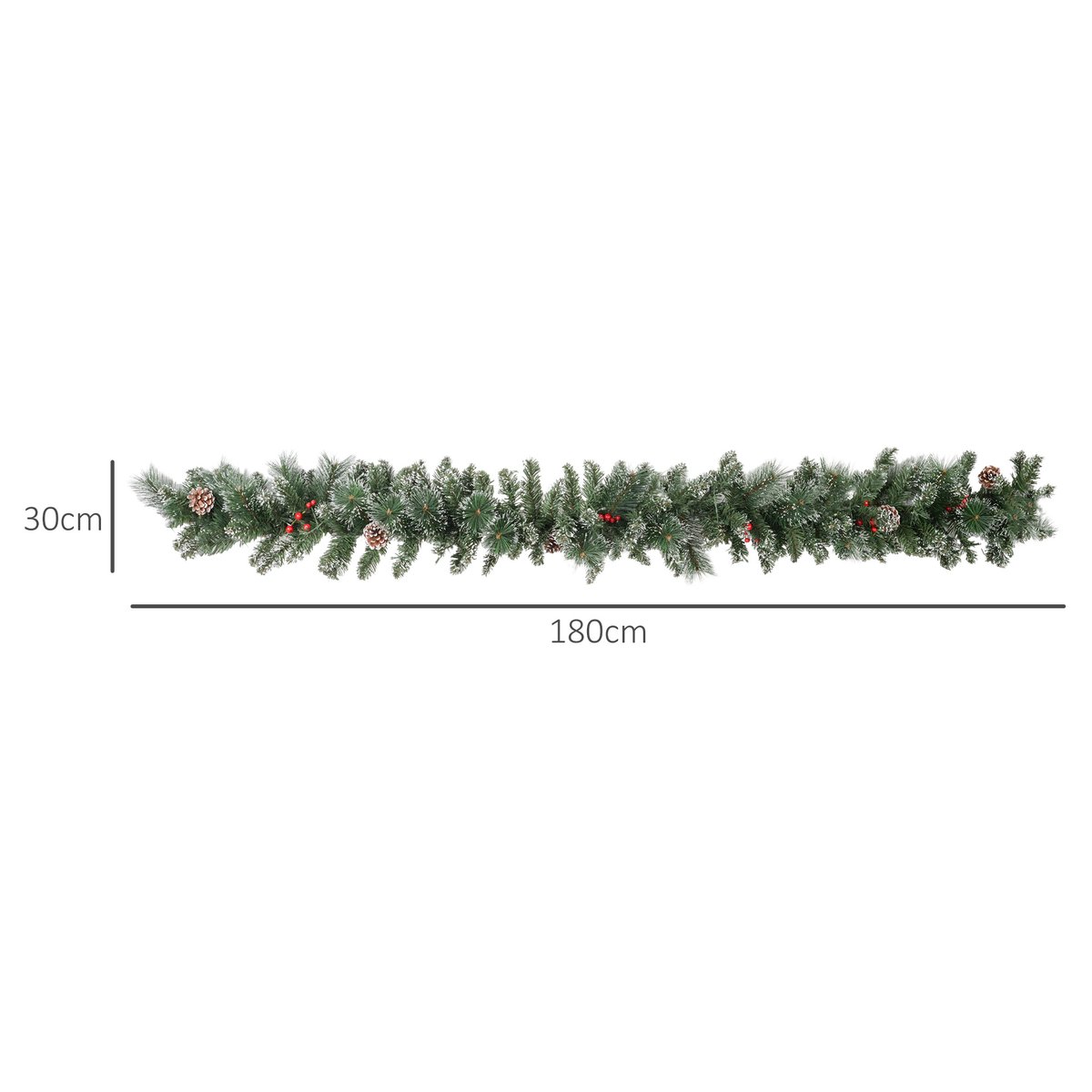 Guirlande de Noël Plastique Vert vert, HOMCOM