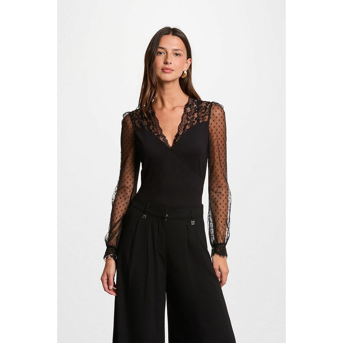 Body manches longues noir, MORGAN