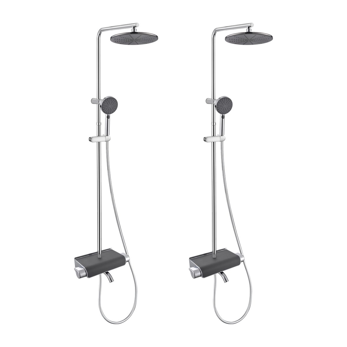 Lot de 2 colonnes de douche/bain thermostatique, EASY chrome, SENSEA