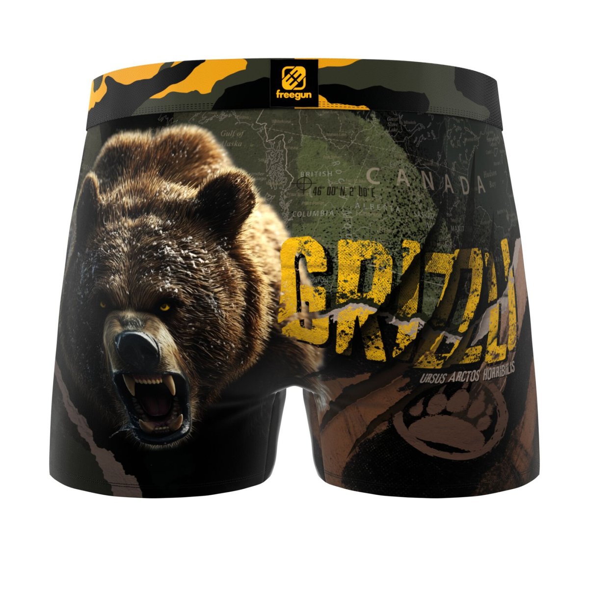 Lot De 3 Boxers Savage Animals marron/jaune/noir/vert/noir/bleu, FREEGUN