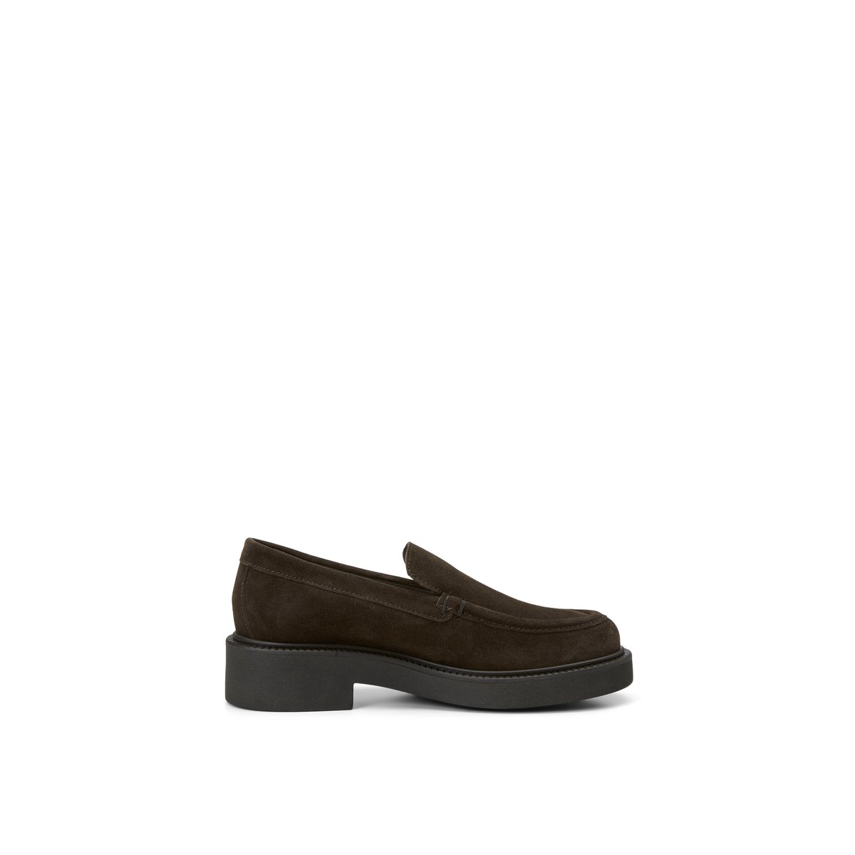 Mocassins modèle Perla en cuir velours souple marron foncé, MARC O'POLO