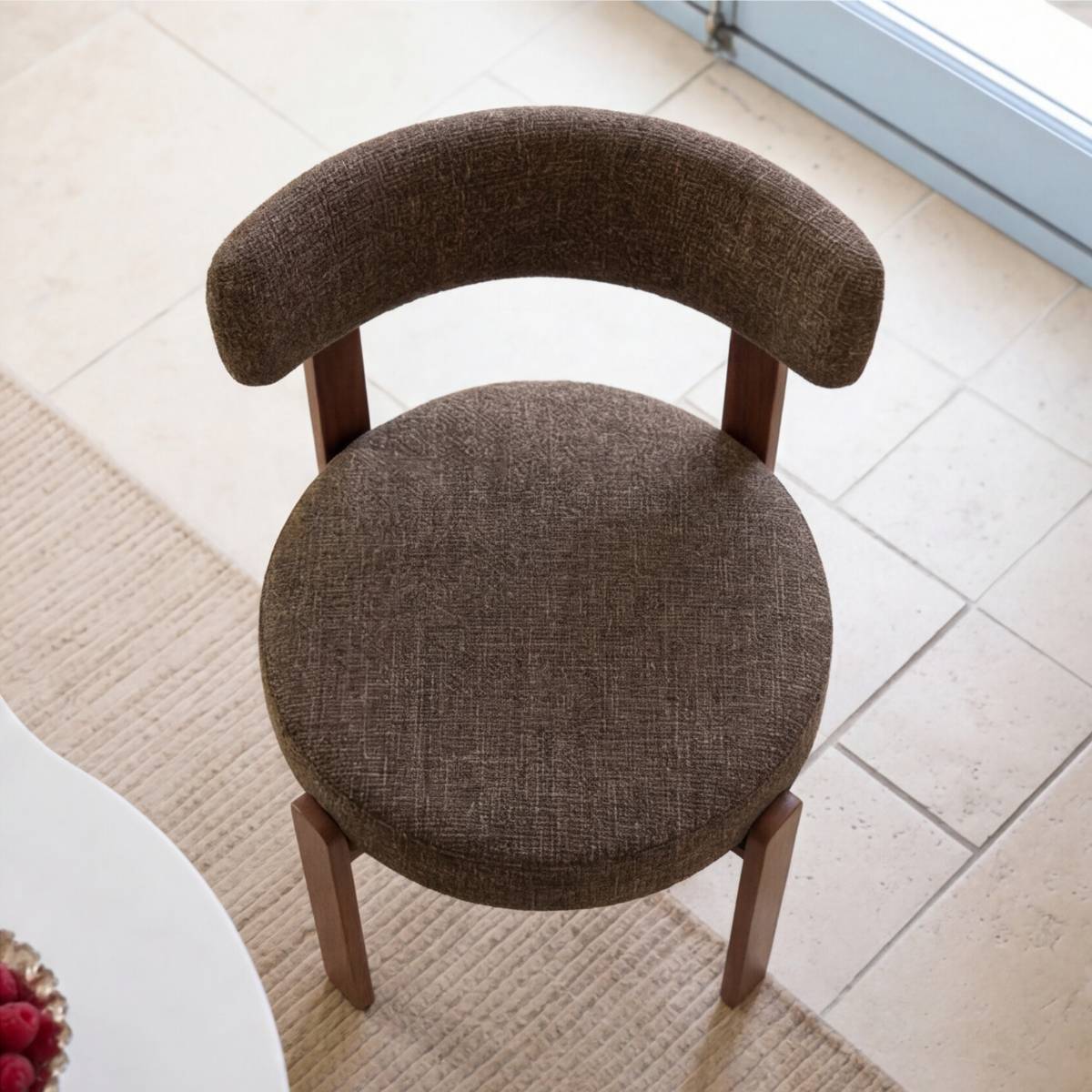 Chaise en tissu MANON marron, MADE IN MEUBLES